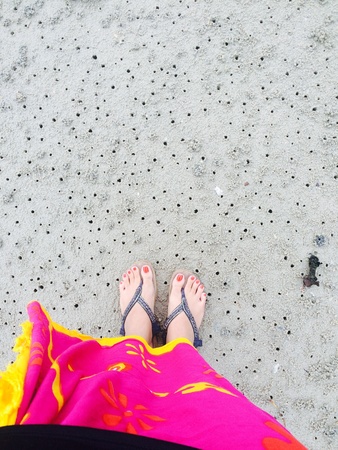 Walking by the beach.の素材