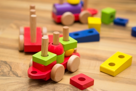 Colorful wooden toysの写真素材