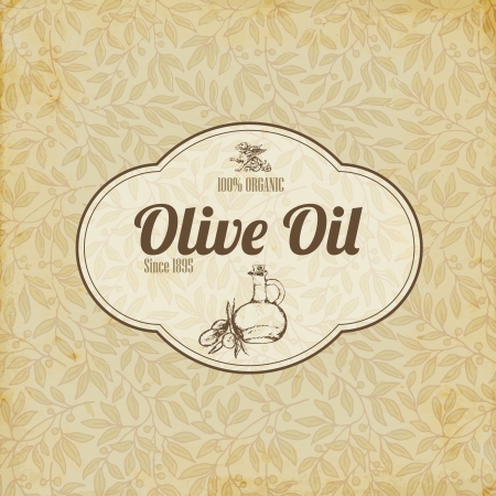 Olive oil Vintage elegant label or brochureのイラスト素材