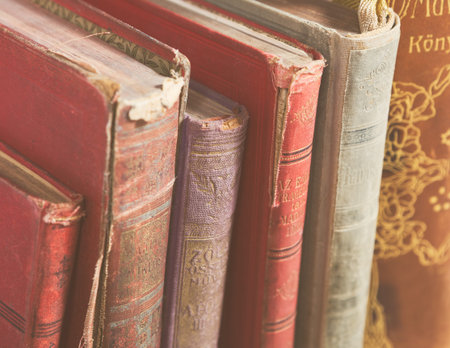 stack of old booksの写真素材
