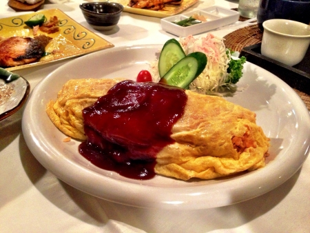 Japanese style Omelet with fried rice stuffingの素材