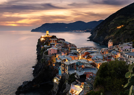 Sunset over Vernazza, Cinque Terre, Italy