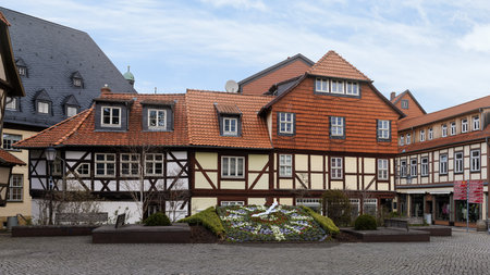 Half-timbered houses in the old town of Wernigerode, Germanyのeditorial素材