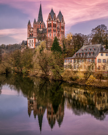 Cathedral of Limburg an der Lahn, Hesse, Germanyの写真素材