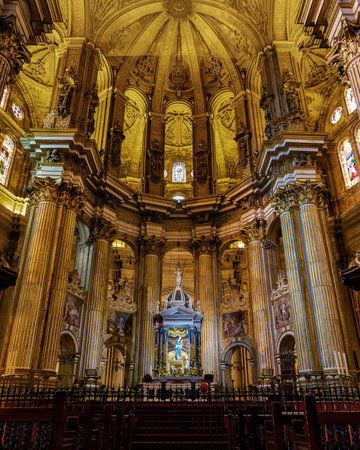 Interior of the Cathedral of Malaga, Spainのeditorial素材