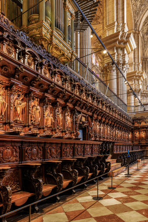 Interior of the Cathedral of Malaga, Spainのeditorial素材