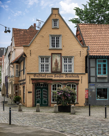 Old houses in the center of Bremen, Germanyのeditorial素材