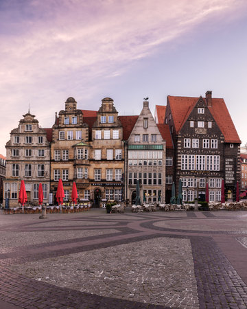 Market Square in old town of Bremen, Germanyのeditorial素材