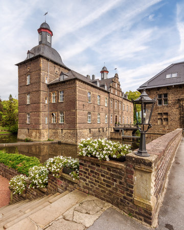 View of the Castle HUGENPOET, Essen, Germanyのeditorial素材