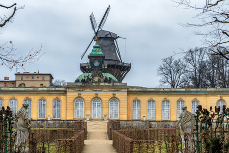 View of the Schlossgarten in Sanssouci Palace, Potsdam, Berlin, Germanyのeditorial素材