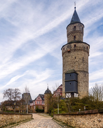 Tower of the old town of Rothenburg ob der Tauber, Germanyの写真素材