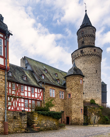 Tower of the old town of Dinkelsbuhl, Germanyの写真素材