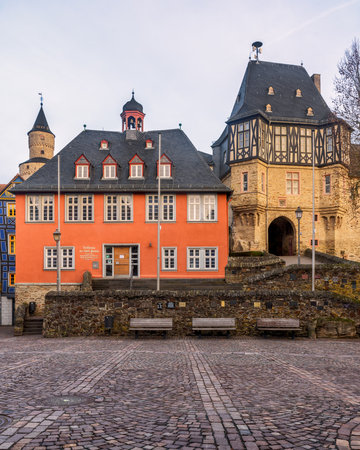 Colorful buildings in the Old Town of Nuremberg, Germanyの写真素材