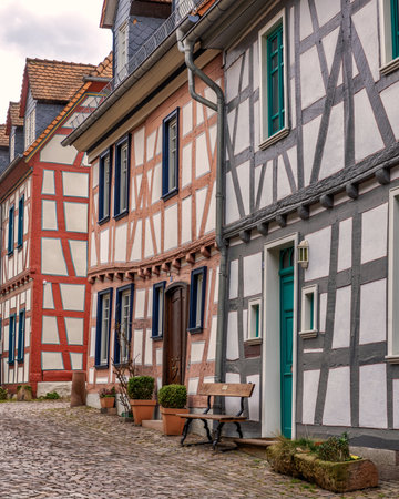 Half-timbered houses in Riquewihrの写真素材