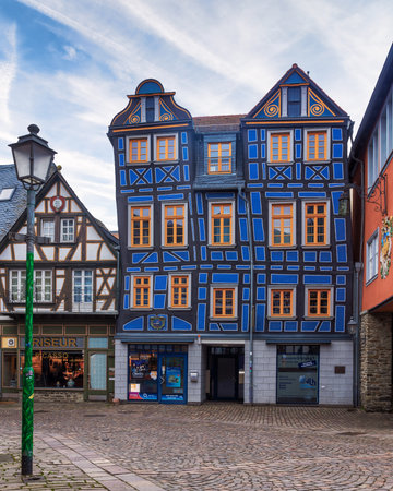 Colorful facades of houses in Cologne, Germanyのeditorial素材