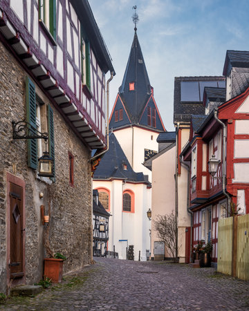 Street view of the old town of Rothenburg ob der Tauber, Germanyのeditorial素材