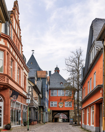 Colorful houses in the old town of Idstein, Germanyのeditorial素材