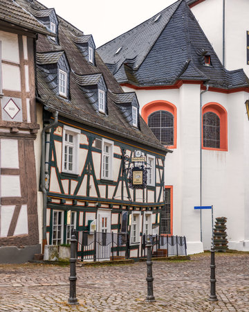 Half-timbered houses in the old town of Idstein, Germanyのeditorial素材