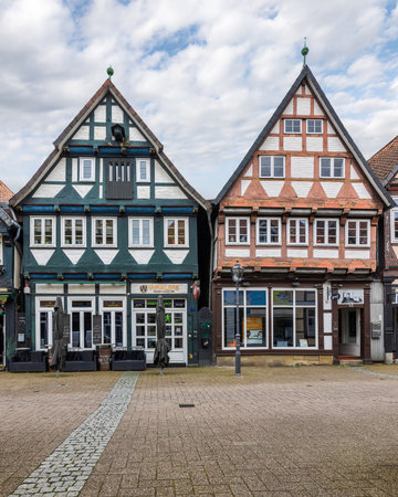 Old houses in the center of Rothenburg ob der Tauber, Germanyのeditorial素材