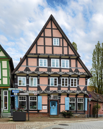 Old half-timbered houses in Celler, Germanyのeditorial素材