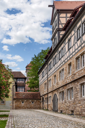 Architecture of the old town of Rothenburg ob der Tauber, Germanyの写真素材