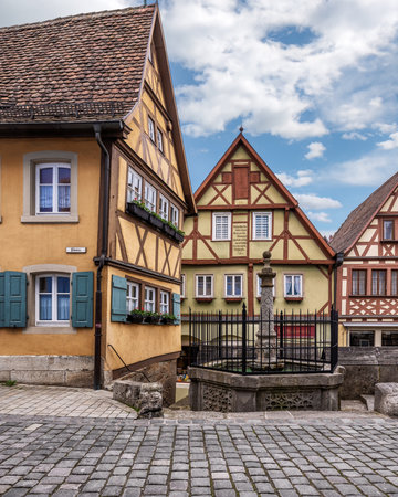 Architecture of the old town of Rothenburg ob der Tauber, Germanyのeditorial素材