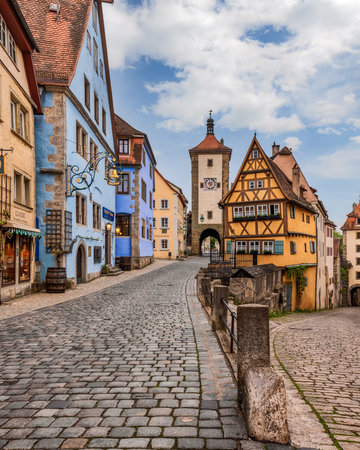 Old town of Rothenburg ob der Tauber, Bavaria, Germanyのeditorial素材