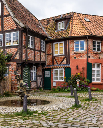Half-timbered houses in the old town of LÃ¼neburg, Germany