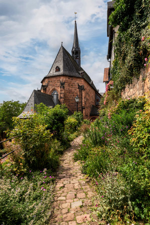 A view of the medieval village of Marburg. Hesse, Germanyの写真素材