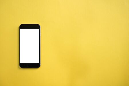 A modern smartphone with blank screen and copy space for your text message or content.の写真素材
