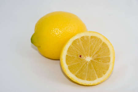 Fresh lemon, isolated, white backgroundの写真素材