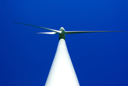 wind turbine in the blue sky