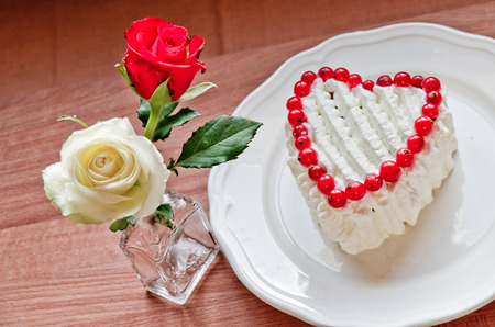 A heart of sweetness and roses , the symbol of our loveの写真素材