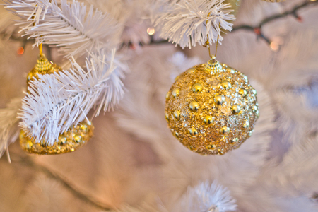 Gold-colored Christmas decorations to make your saint christmas more beautiful and preciousの写真素材