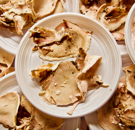 hot and steaming arista dishes ready to be brought to the dinersの写真素材