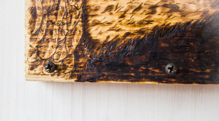 the ancient art of pyrography, wood and fire, the white-headed eagle's eye, hang keys and objects