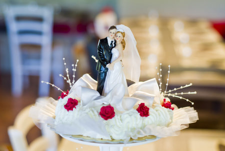 bride and groom for the delicious wedding cake, small statuettes