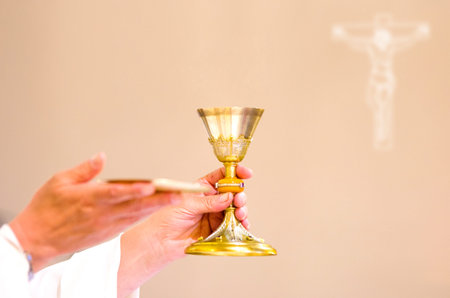 in the church wine becomes the blood of christ, and the host becomes the body of christ