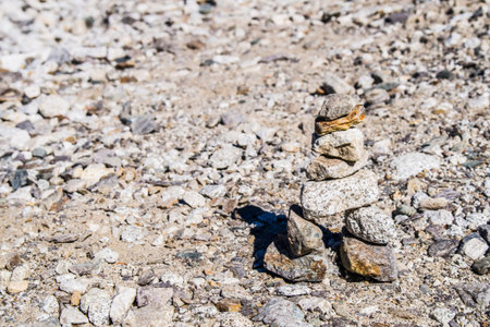 stone pyramids, little man, mound, ovoo, Inukshuk built for your calm and tranquilityの写真素材