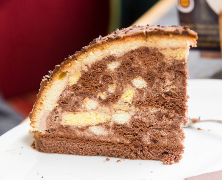 sponge cake with rum, milk chocolate and bitter cocoa