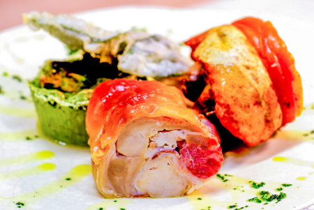 pork tenderloin and sausage in crust baked in the oven, crispy and juicy with vegetable pie and...