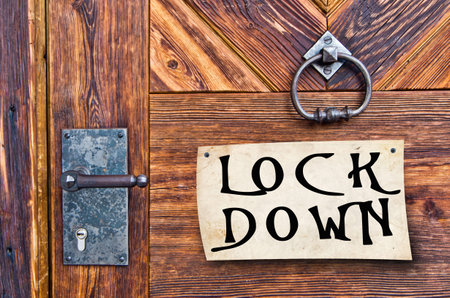 Tragic consequences of lockdown, closed houses, closed shops, closed business, closed economy.の写真素材