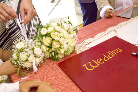 wedding book to write the names of the newlyweds on their most beautiful dayの写真素材