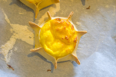 star-shaped sweets with excellent cream prepared with fresh eggs and ricotta