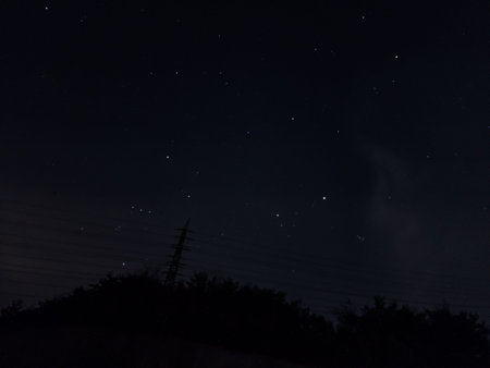 Night sky with stars and milky way. Long exposure photograph.