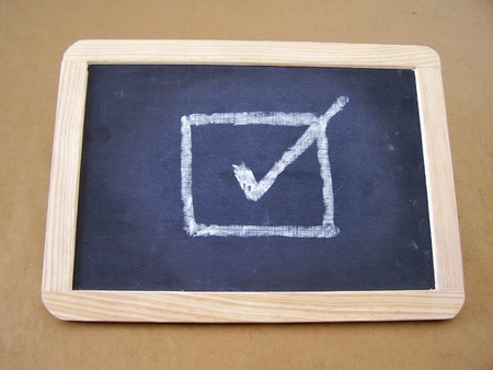 Drawing in slate with white chalkの写真素材