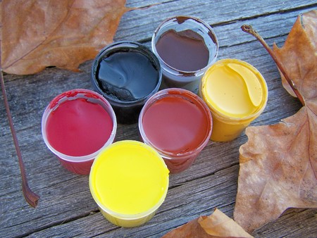 Several colored inksの写真素材
