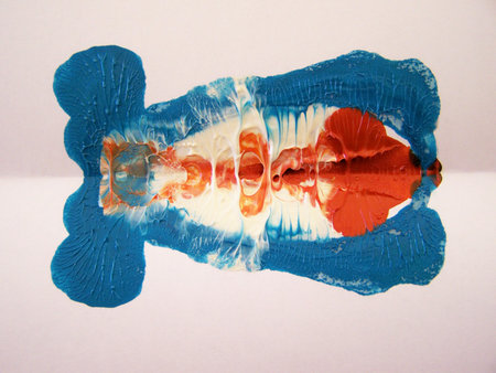 Paper sheet with inks – Rorschach test