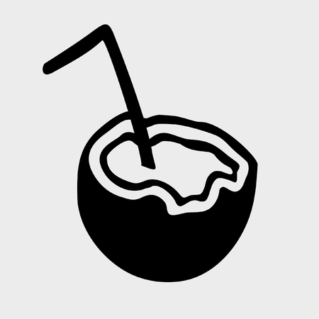 coconut cocktail icon vectorのイラスト素材