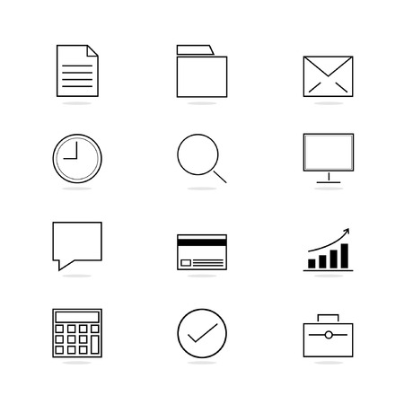 Business flat vector icon set on white backgroundのイラスト素材